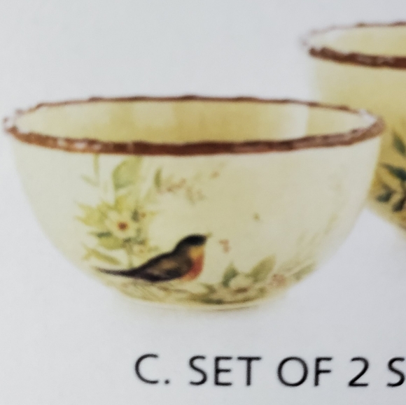 Celebrating Home Serve/Bake Bowls, Somerset-Bird motif, Set of 2, Stoneware NEW - Picture 2 of 11